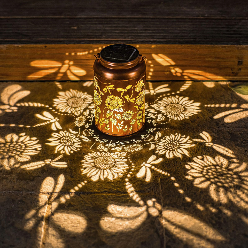 WACLSTDAY sunflower solar lantern for outdoor garden and patio lighting