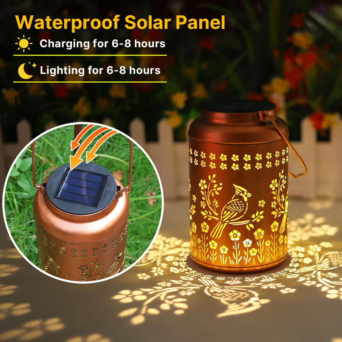 WACLSTDAY Solar panel close-up shows efficient monocrystalline cells.