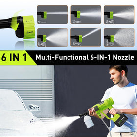 Wadaddy cordless car washer self-priming system in action drawing water