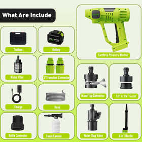 Wadaddy cordless car washer using water source flexibility with bucket or tap
