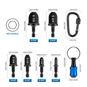 WADEO bit holder and keychain keeps bits ready on site.