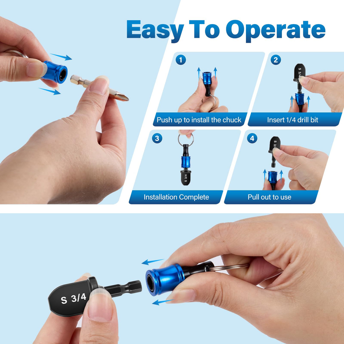 WADEO tool with drill enables quick, even expansion.