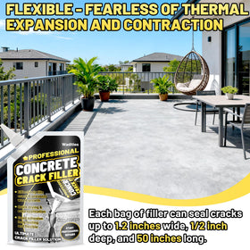Wadities crack filler liquid-sealant pour demonstrates self-leveling fill for flat surfaces.