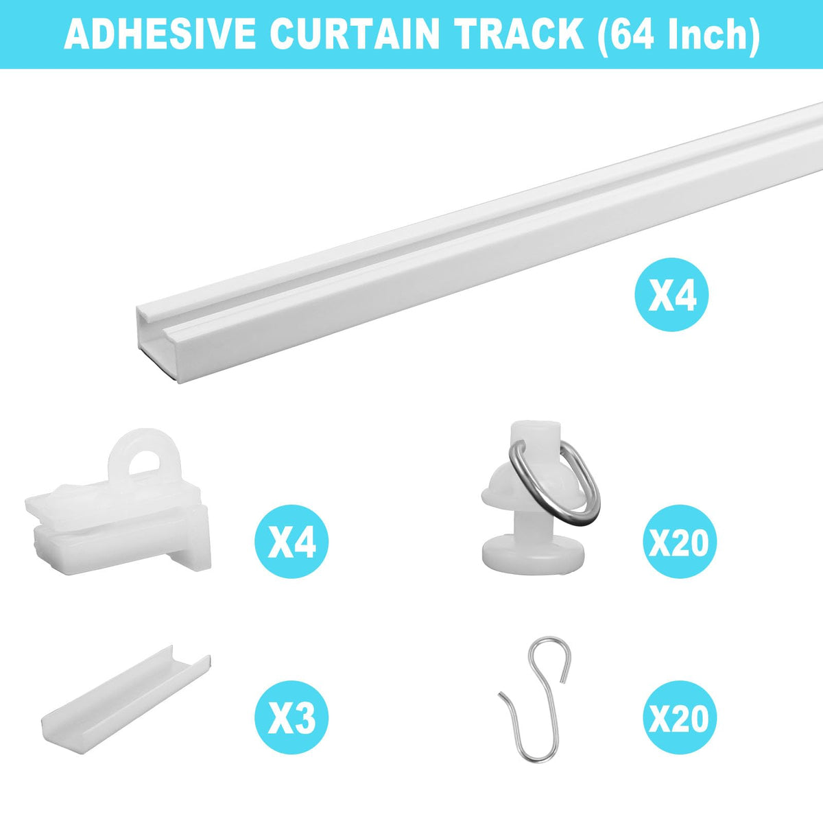 Wadoy curtain track gliding action for smooth opening and closing