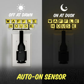 Waffle House soft glow guides hallways with subtle energy-efficient lighting.