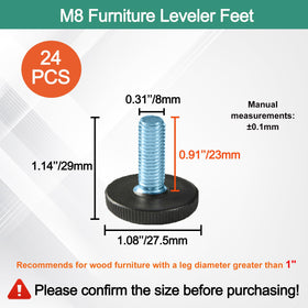 WAFJAMF leveler screw-in detail enables quick height adjustments