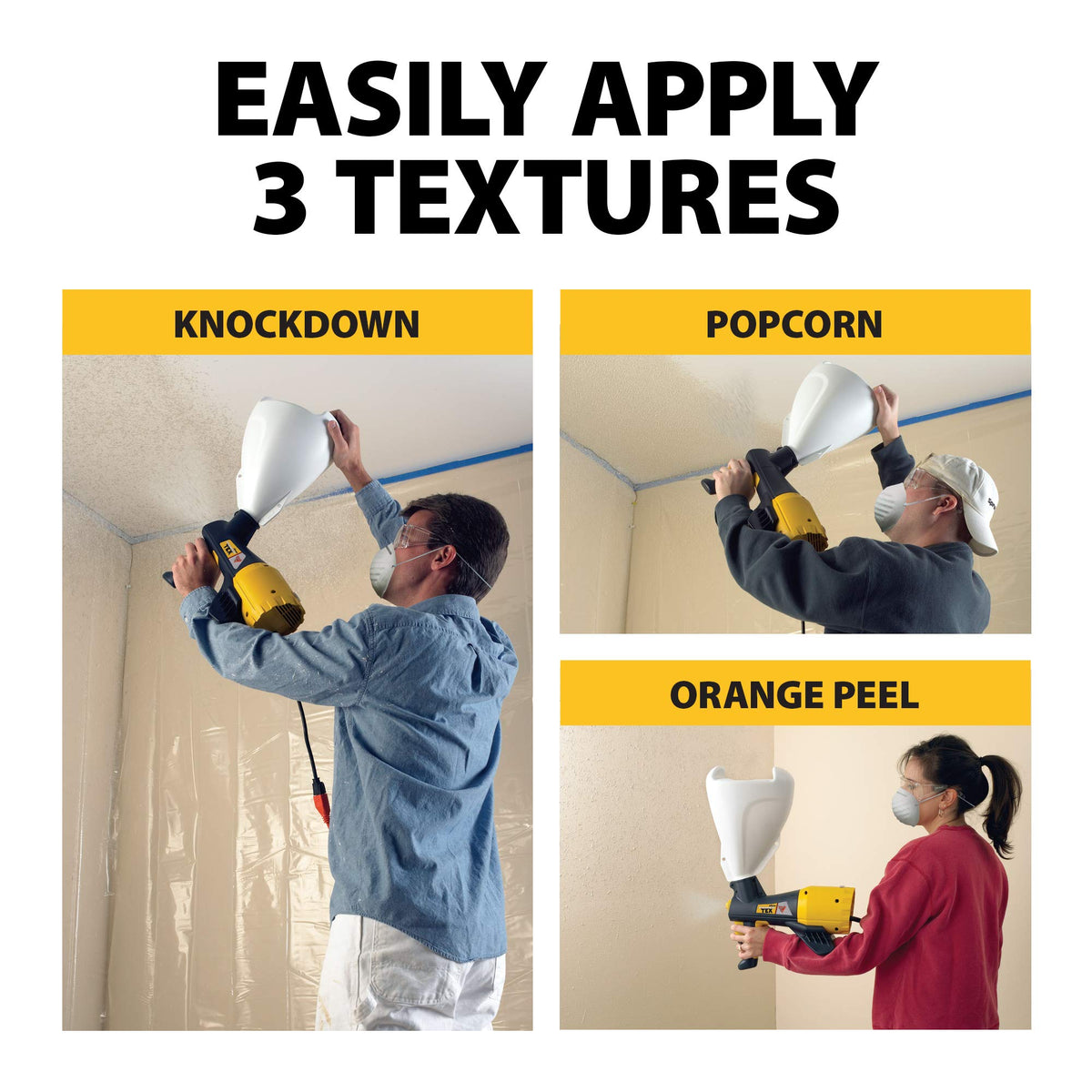 Wagner Power Tex 1-gallon hopper with stability stand for ceilings.
