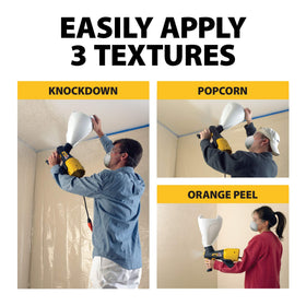 Wagner Power Tex 1-gallon hopper with stability stand for ceilings.
