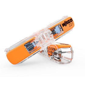 WAGO 221-2411 lever-nuts with transparent housing clearly displays secure connections