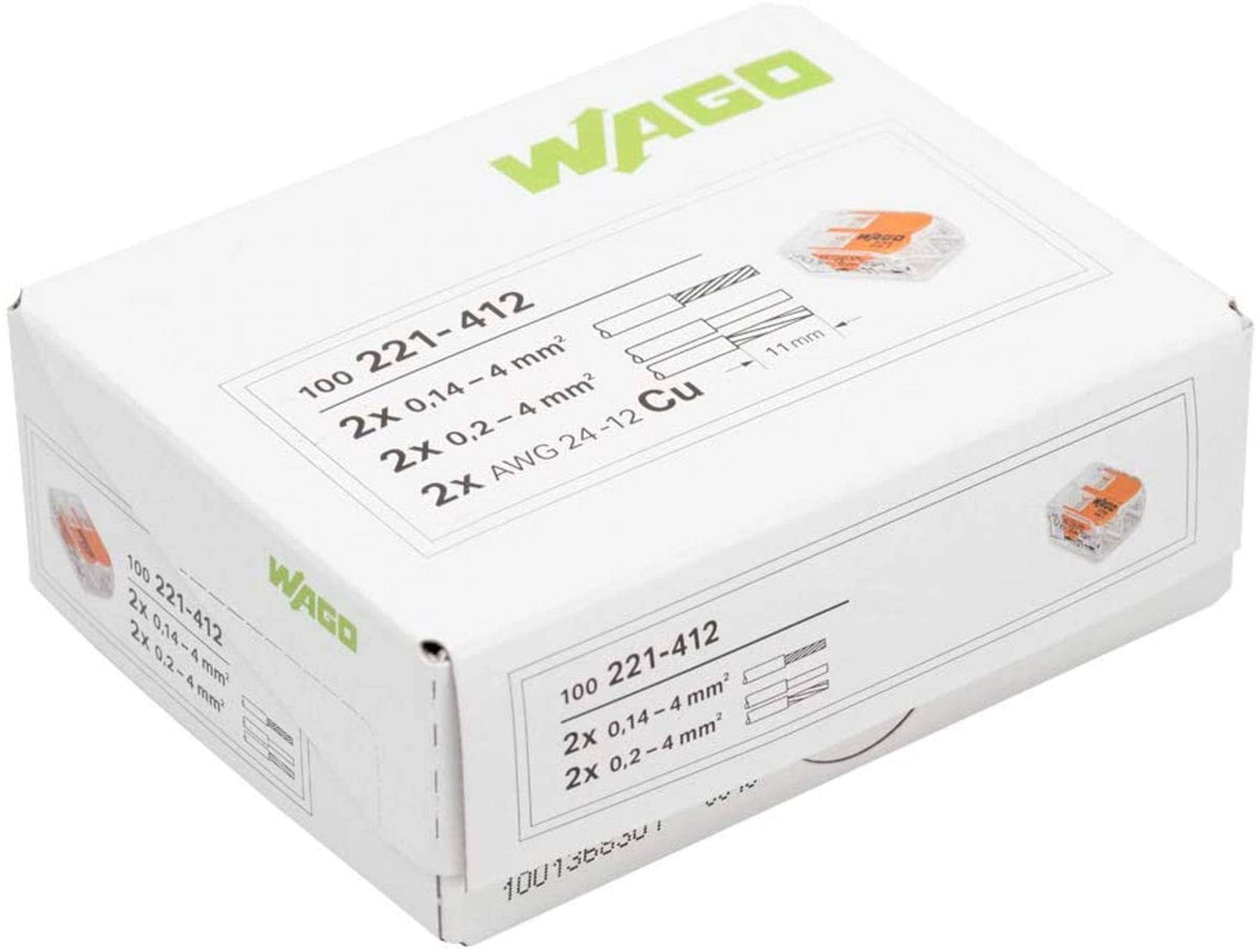 Compact dimensions of WAGO 221-412 for tight installations