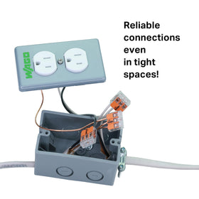 WAGO 221-413 lever-nuts promote fast terminations with lever operation for efficiency.