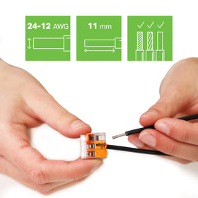 WAGO 221-413 lever-nuts support solid and stranded conductors for versatile electrical projects.