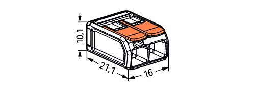 WAGO 221-612 clear insulation coverage for safe, visible connections