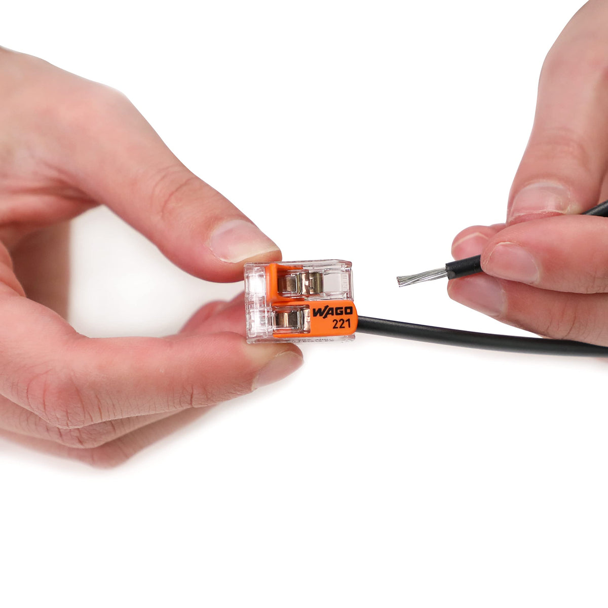 WAGO 221-612 reusable lever-nuts allow repeated openings without losing grip.