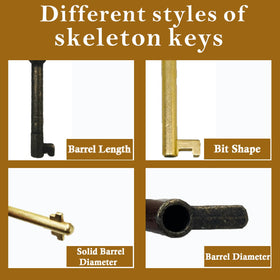 WAH LIN PARTS universal keys fit grandfather clocks and older cabinets.