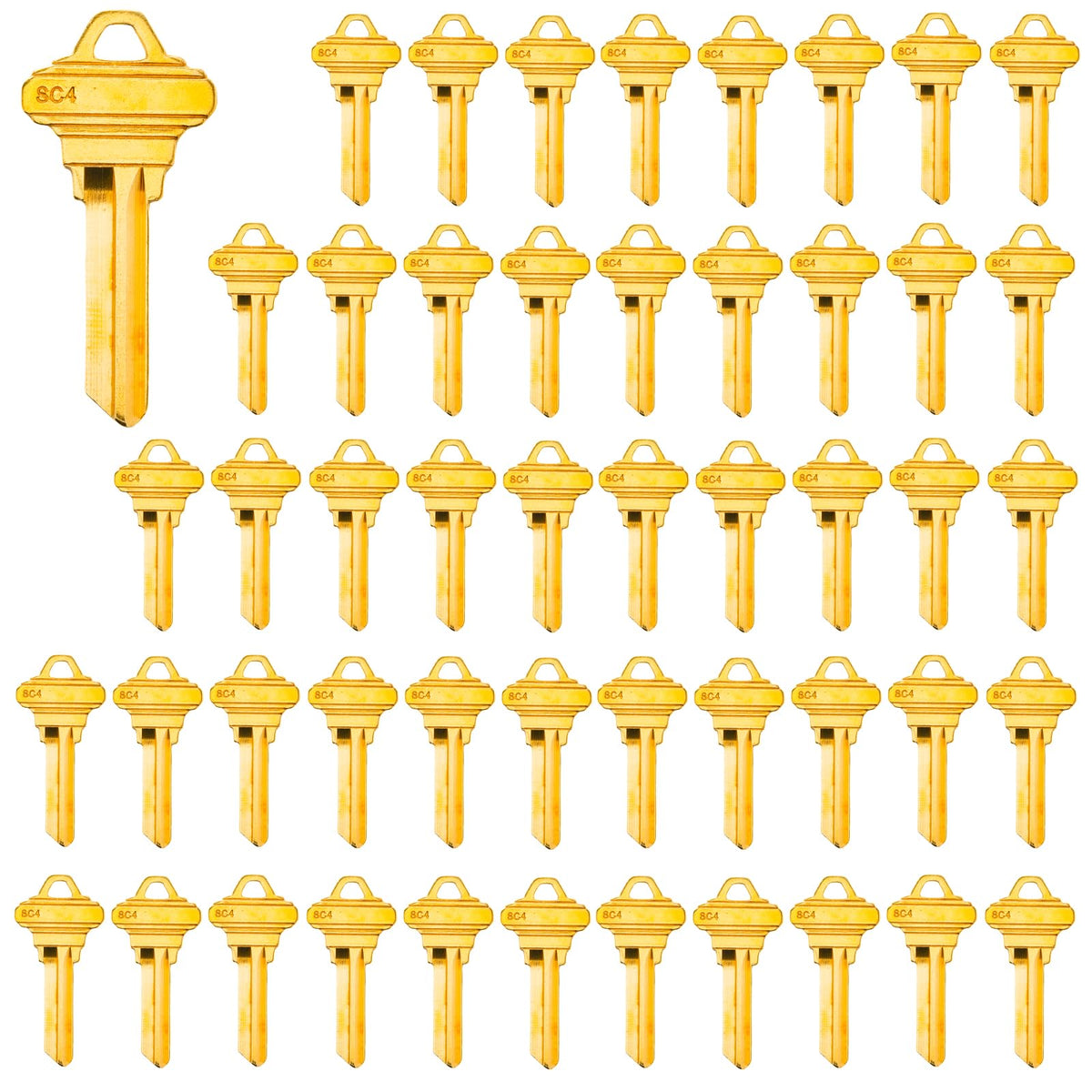 WAH YUE HING brass SC4 uncut key blanks pack for locksmith cutting