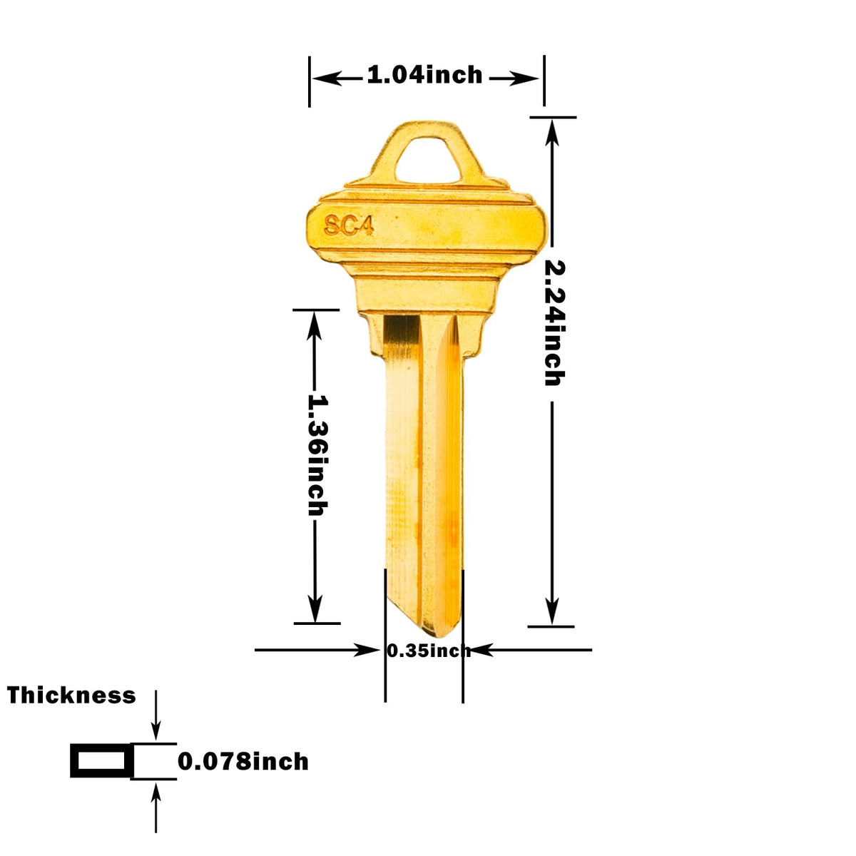 WAH YUE HING uncut brass SC4 key blanks for customization