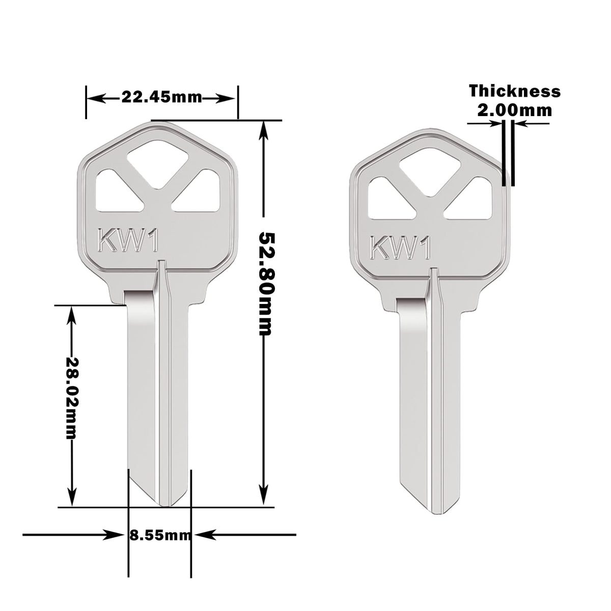 WAH LIN PARTS KW1 uncut blank keys ready for professional cutting