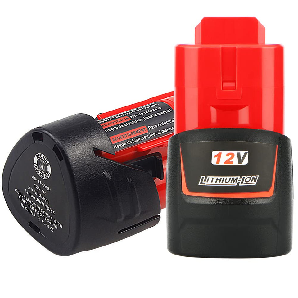 Waitley 12V 3.0Ah replacement battery pack front view for cordless tools.