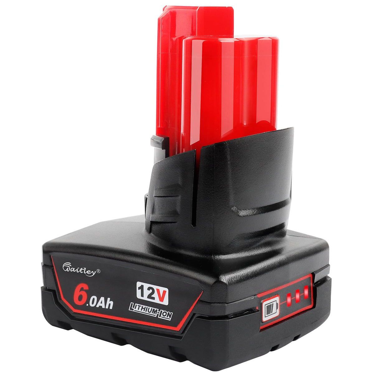 Waitley 12V 6Ah battery demonstrates Milwaukee compatibility for reliable job-site power