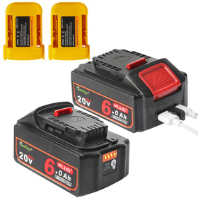 Waitley 2Pack 20V battery front view showing real-capacity performance