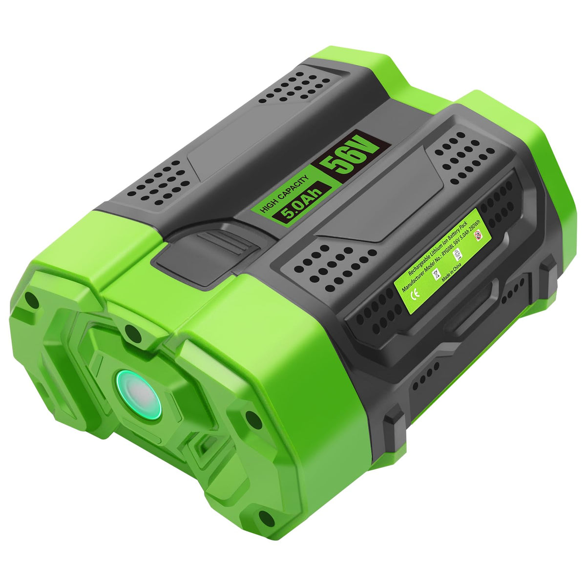 Waitley 56V 5Ah battery side view for extended tool runtime