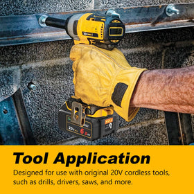 Waitley battery in use with a cordless tool on a jobsite.