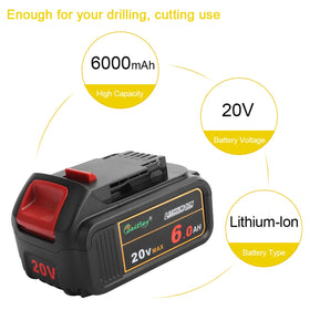Waitley battery compatible with DCB-series tools for versatile replacement.