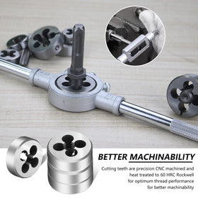 WAKUKA die holders in varied sizes support accurate rethreading operations.