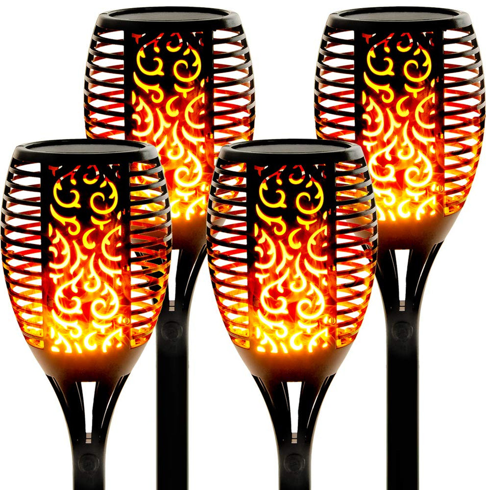Walensee solar torch 43in flame setup for garden path illumination at night