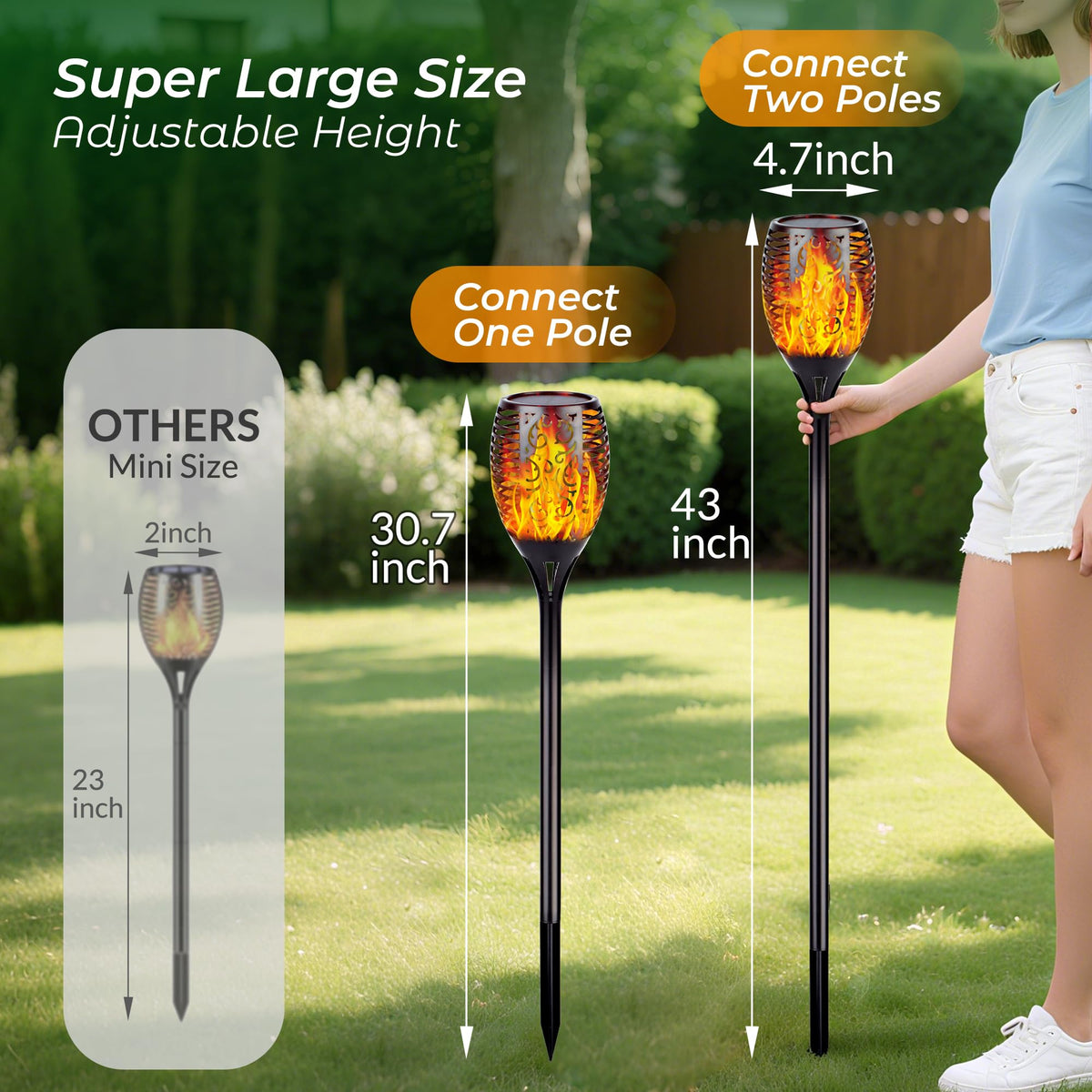 Walensee solar torch IP65 weatherproof design for year round use