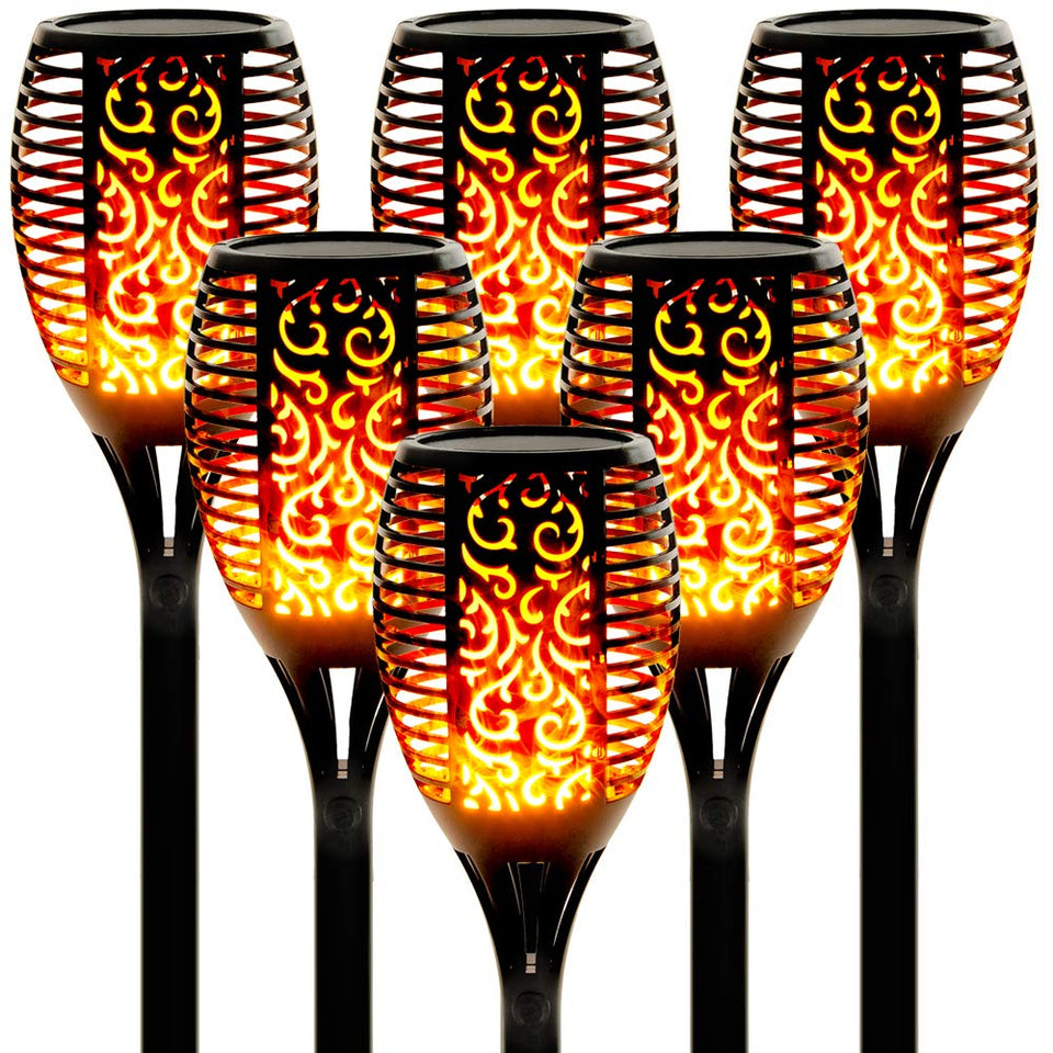 Walensee solar torch with 43-inch flame lights pathways gently