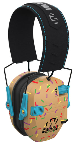 Walker's Razor Ear Muffs front view with golden brown sprinkles, stylish protection