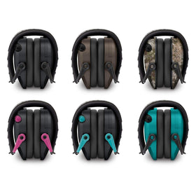 Walker's Razor Carbon earmuffs with audio input jack for music listening