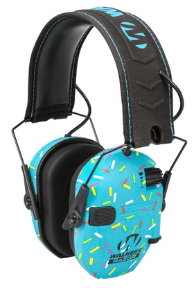 Walker's Razor Slim earmuffs front view with slim cups for secure hearing protection