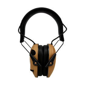 Walker's Razor Slim headband detail on battle brown muff for durability