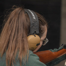 Walker's Razor Slim worn for all-day hearing protection during activity