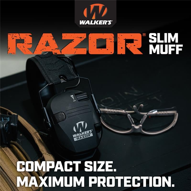 Walker's Razor Slim Leopard earmuffs leopard-print design adds style and protection.