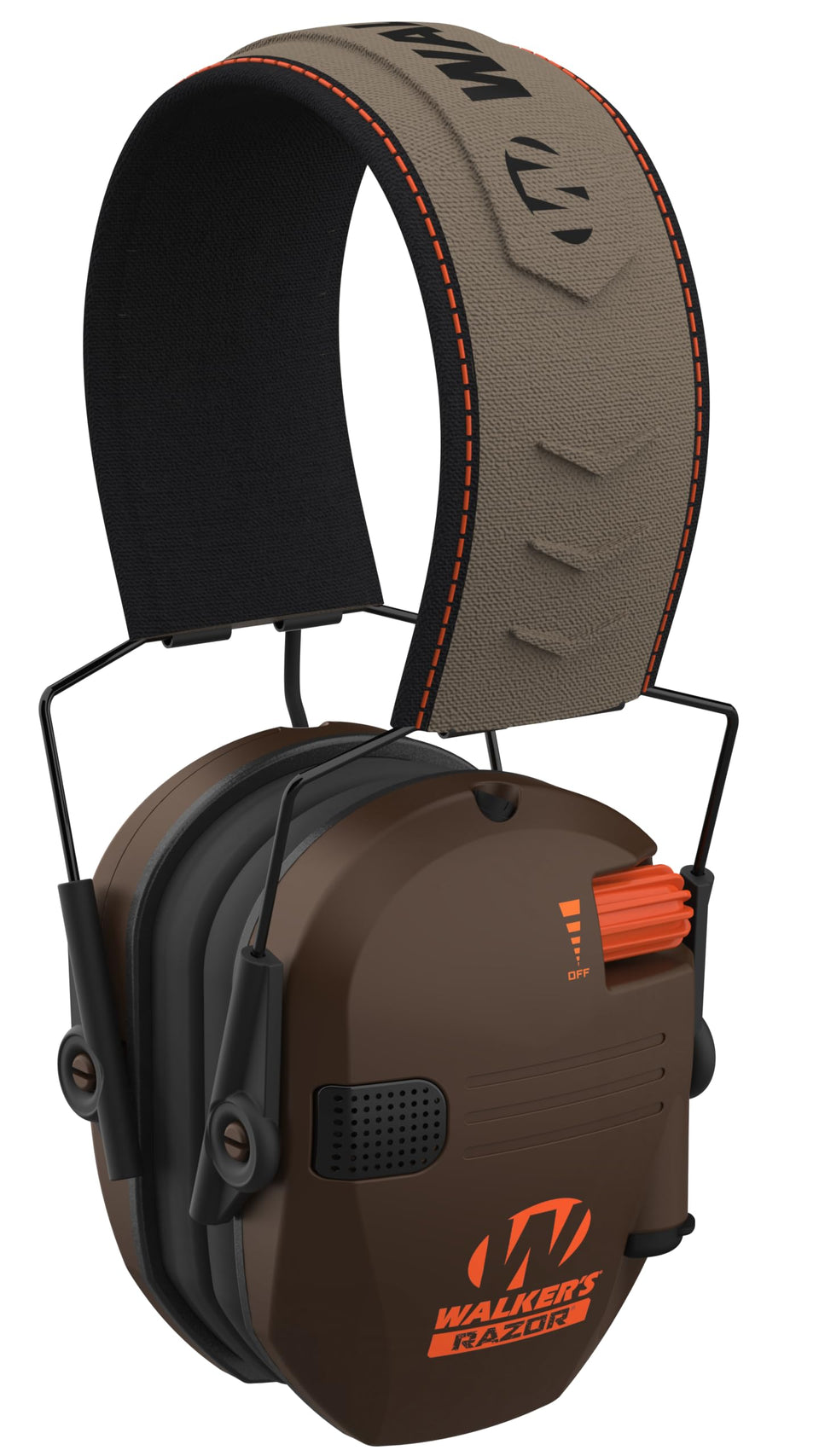 Walkers Razor Slim ear muffs with low-profile design for hearing protection and ambient awareness.