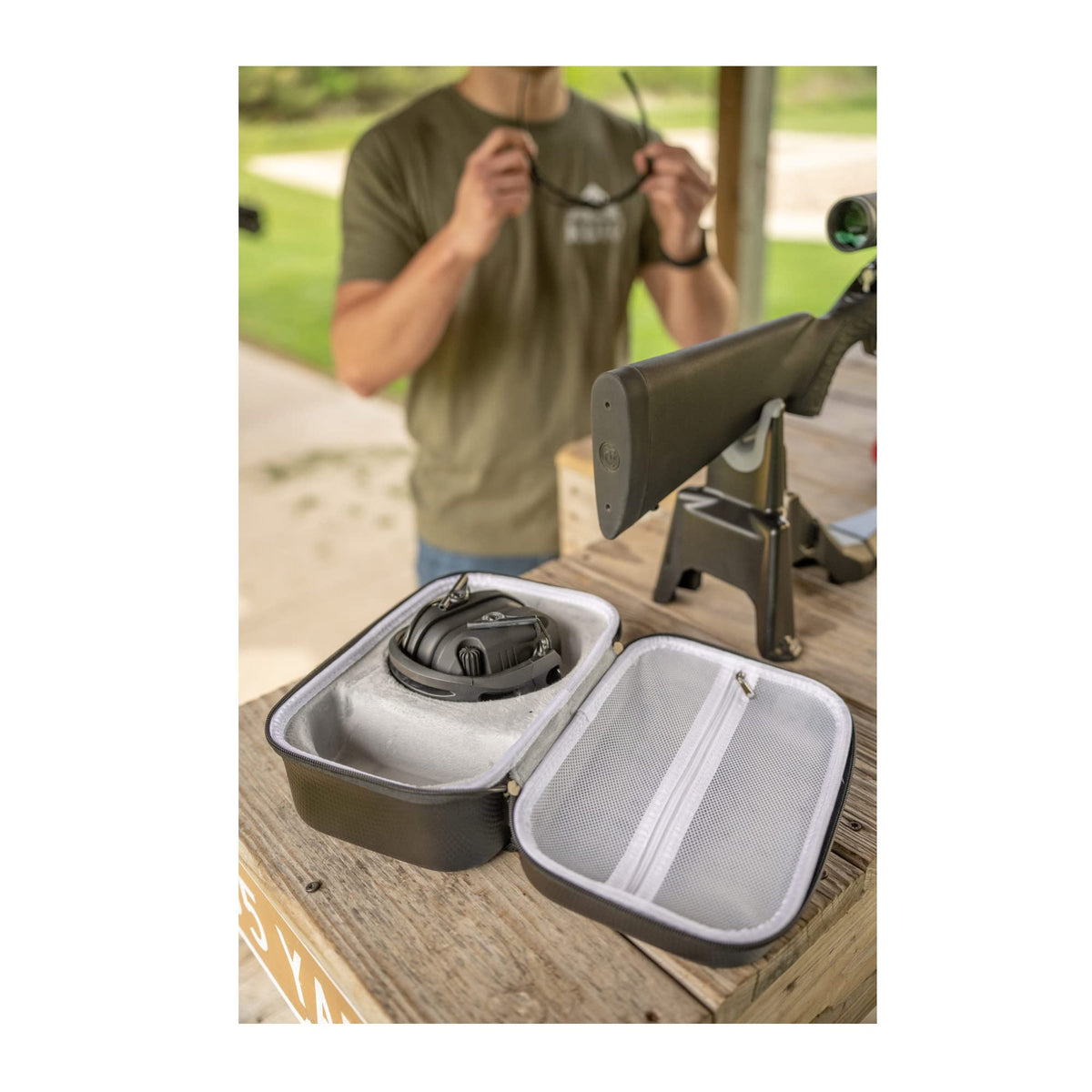 Walker's water- and dust-resistant storage keeps gear ready for field use.