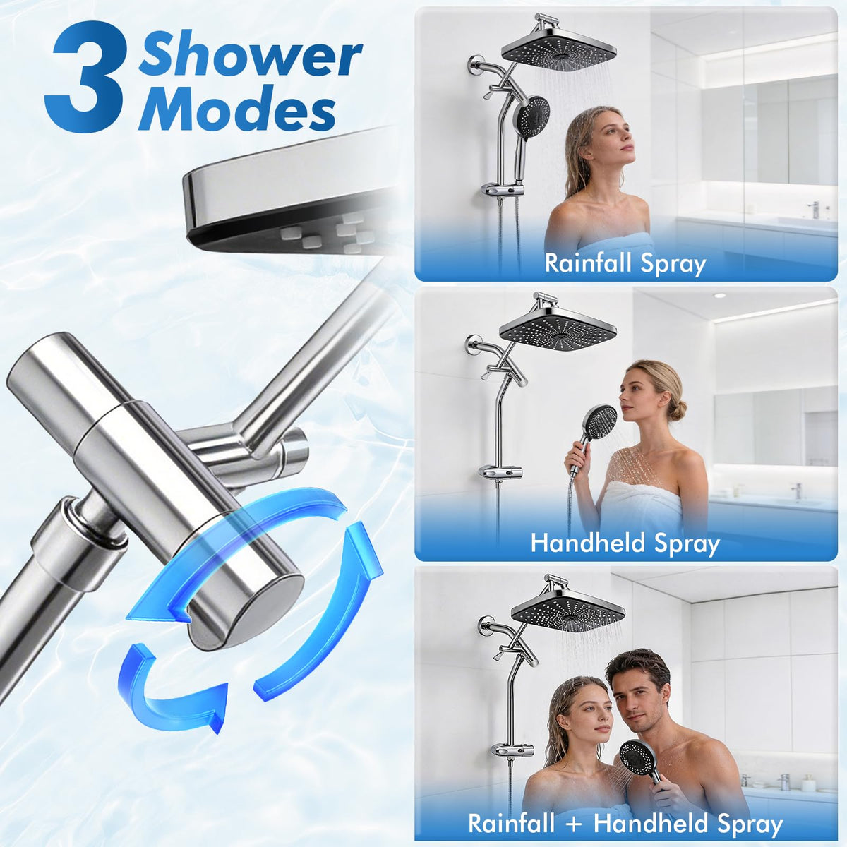 Walkinstin 10 spray modes for customized spa like experiences