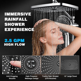 Walkinstin 12-inch rainfall head with handheld for versatile coverage