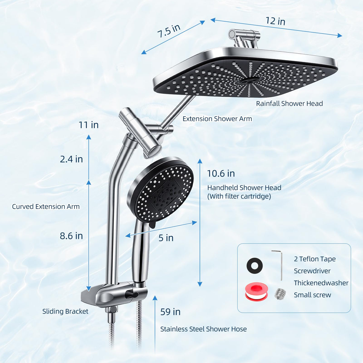 Walkinstin all in one shower kit for quick setup and control