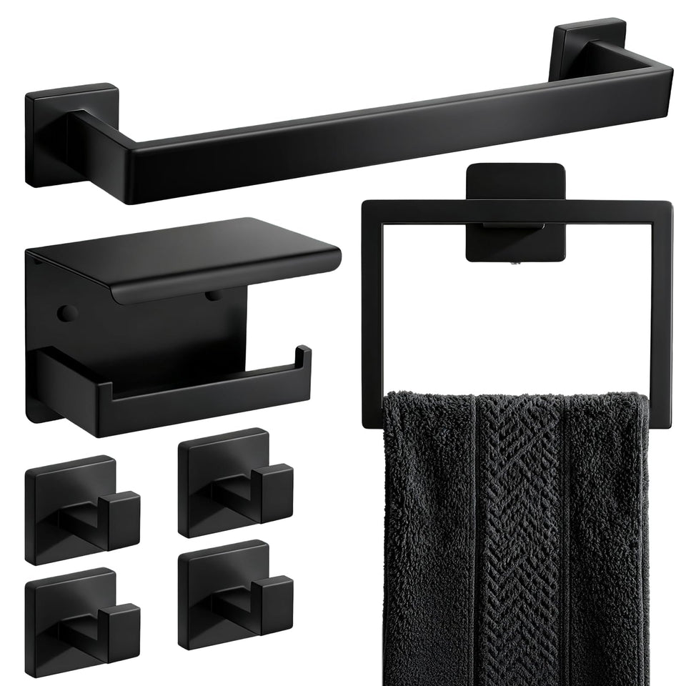 Walkinstin 16-inch towel bar adds convenient, tidy bathroom storage.