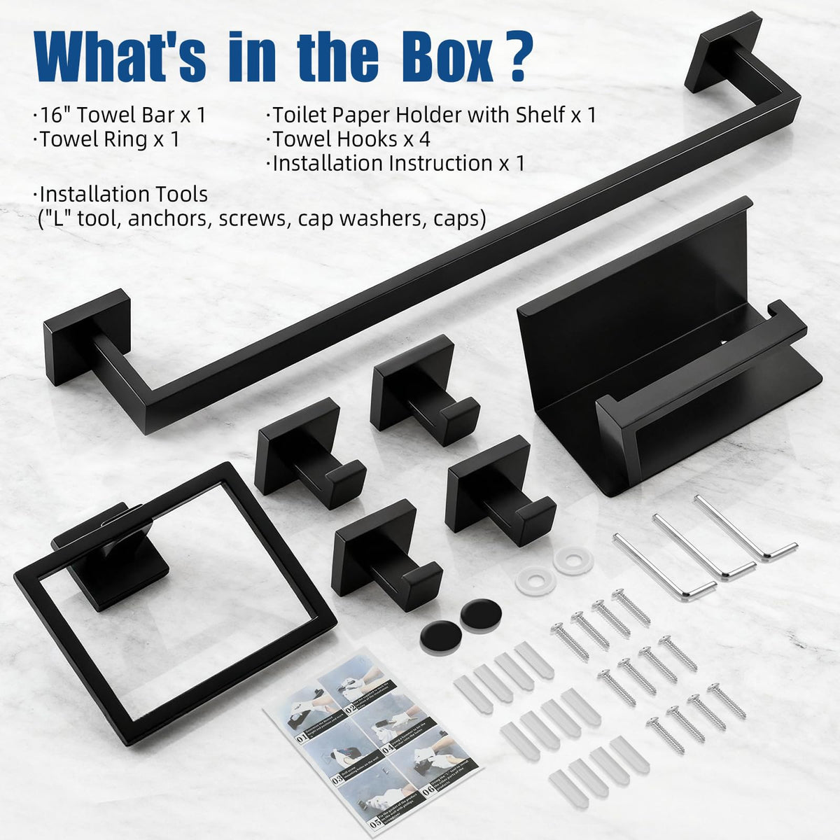 Walkinstin installation-ready set with included hardware for DIY mounting.