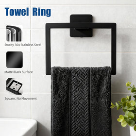 Walkinstin four towel hooks help organize multiple towels.