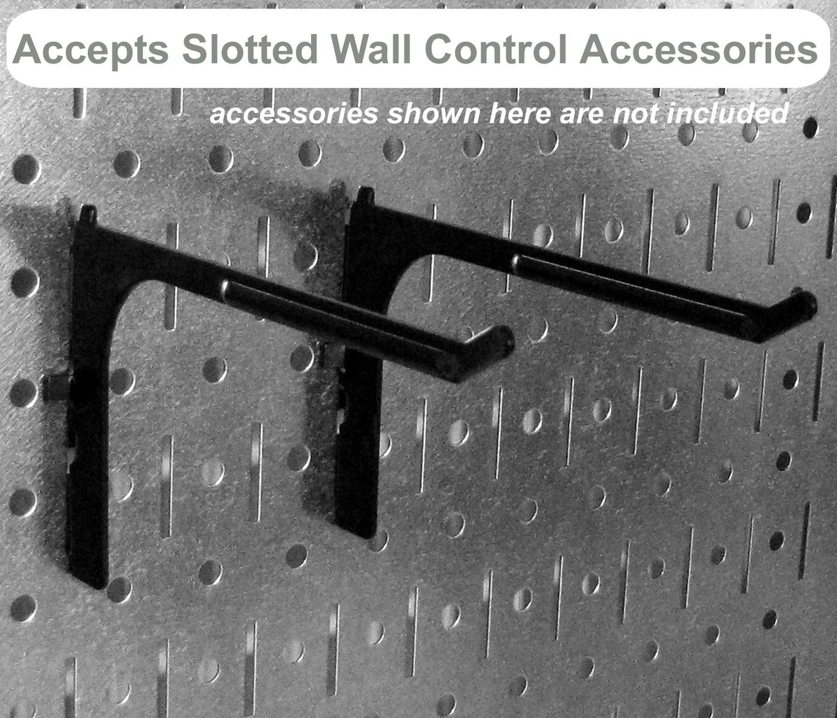 Installation view of Wall Control pegboard mounting into studs without extra framing