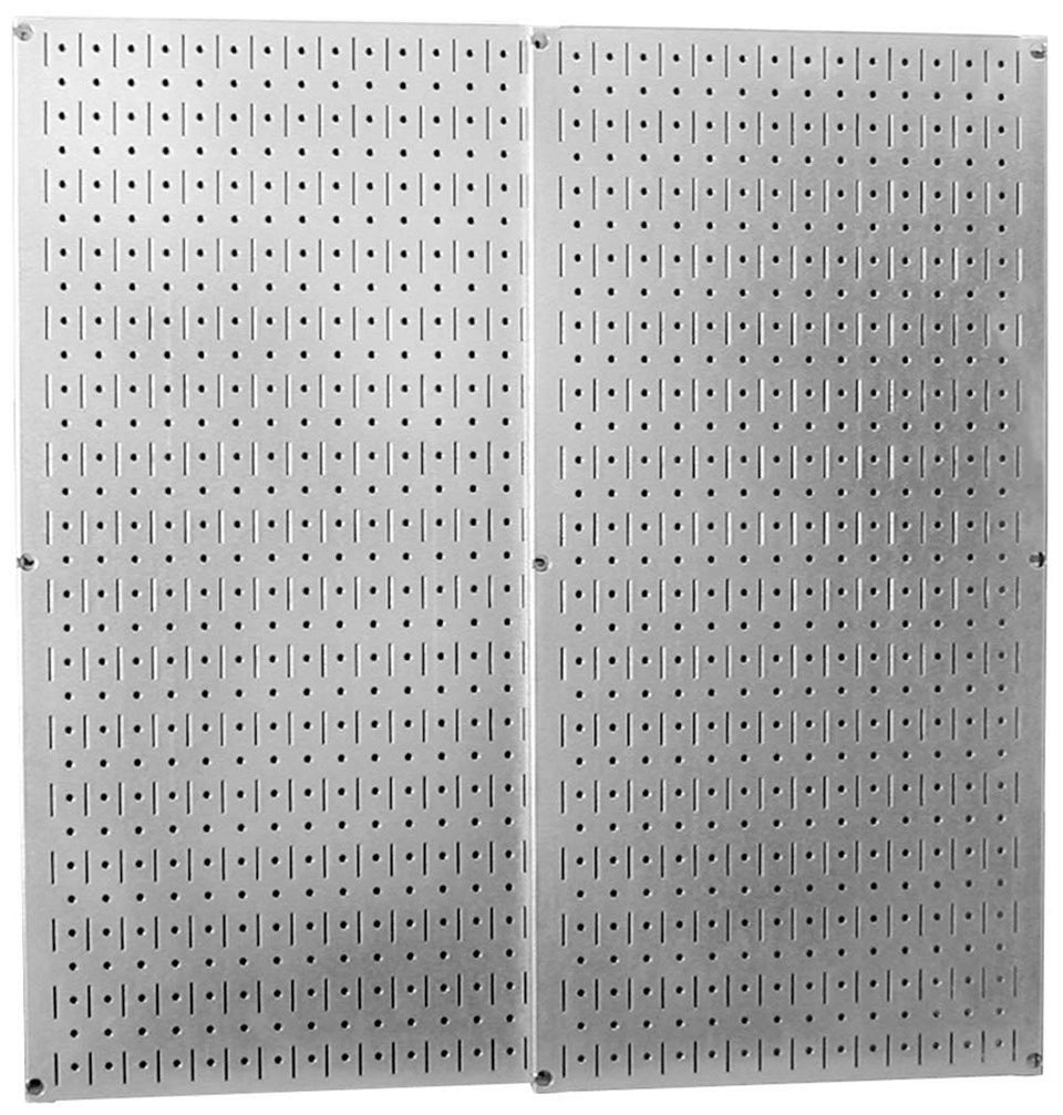 Wall Control pegboard panel front view highlights galvanized steel surface for versatile storage