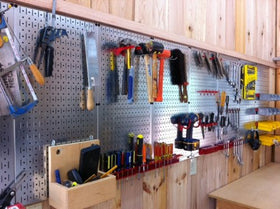 Wall Control heavy-duty storage suitable for garage and craft rooms