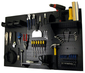 Wall Control black pegboard panel 32x16 inches for rugged garage organization.